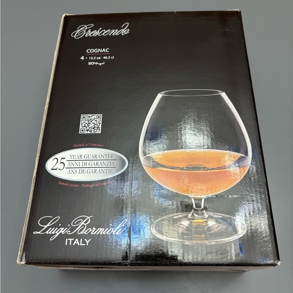 Luigi Bormioli Crescendo 4 Cognac glasses 15.5 oz made in Italy new never used - Picture 1 of 10